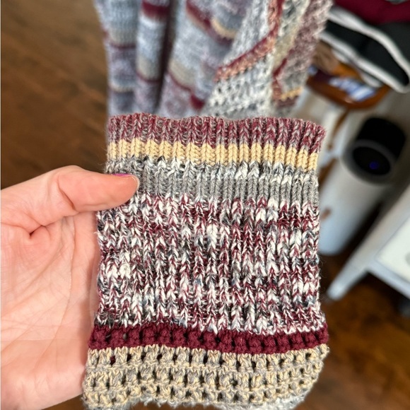 Knox Rose XXL Open Knit Cardigan Sweater - Multicolor Stripes 🍂 - Picture 7 of 16